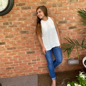 Beaded Collar Tie-Back Zara Tank